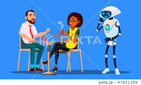 かなしい 悲しい 悲しむ ロボットのイラスト素材