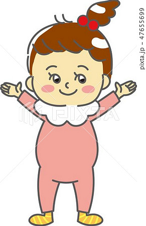 女の子の赤ちゃん笑顔のイラスト素材