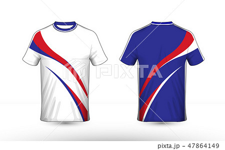 Short-sleeved baseball shirt / T-shirt template - Stock Illustration  [70016364] - PIXTA