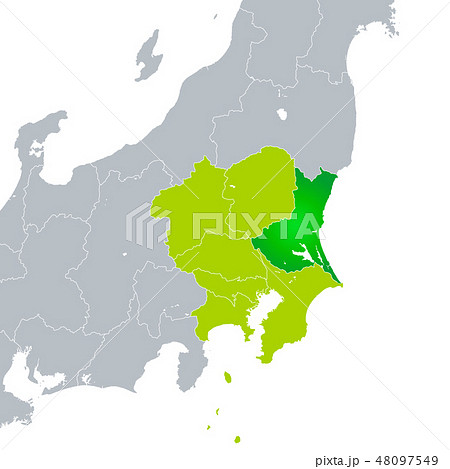 茨城県地図のイラスト素材