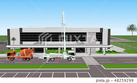 コンクリートポンプ車のイラスト素材