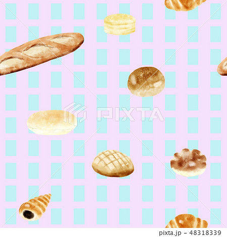 壁紙 パン 水彩 菓子パンのイラスト素材