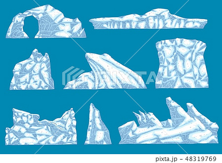 氷山のイラスト素材