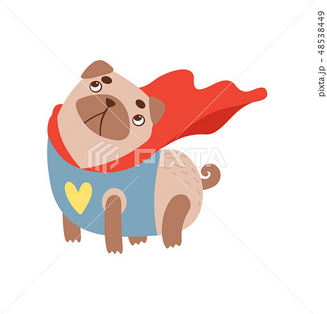 スーパーマン 犬 イラスト 可愛いの写真素材