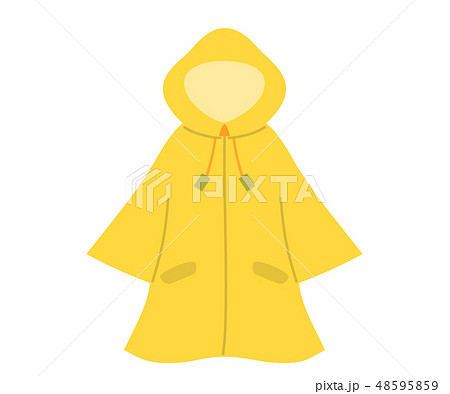 レインコート 雨合羽 合羽 黄色のイラスト素材