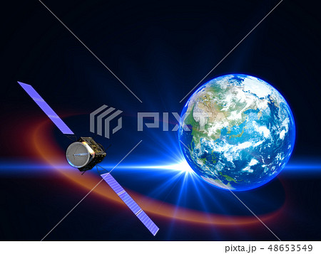 人工衛星 地球 通信 宇宙のイラスト素材 人工衛星 地球 通信 宇宙のイラスト素材