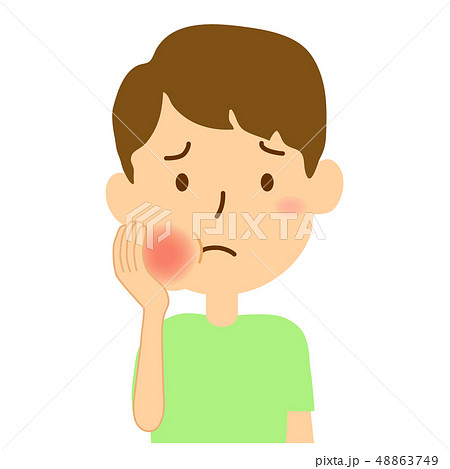 虫歯 痛い 頬 腫れるのイラスト素材 Pixta