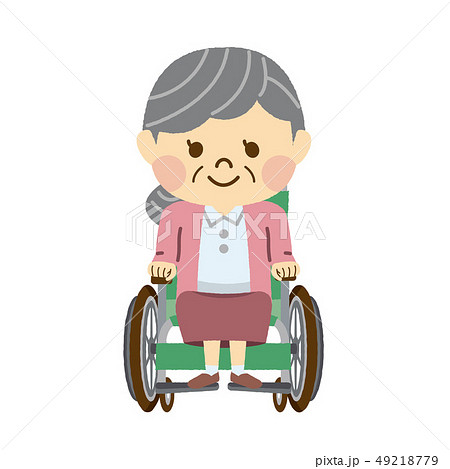 車椅子 患者 かわいい 女性のイラスト素材