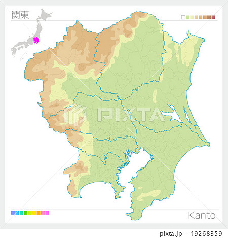 関東地方の地図のイラスト素材