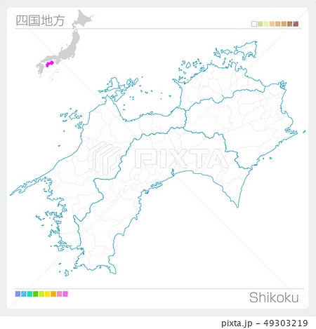 四国地図のイラスト素材集 ピクスタ