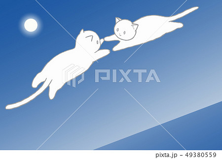 イラスト 猫 ファンタジー 幻想的のイラスト素材