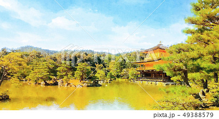 金閣寺 水彩画 世界遺産 京都のイラスト素材 - PIXTA