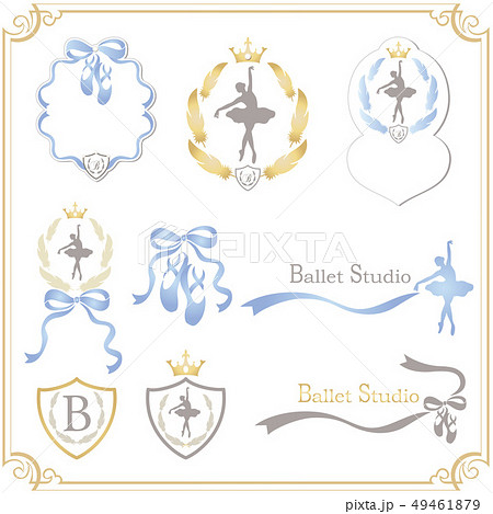 バレエ トウシューズ ベクター エンブレムのイラスト素材