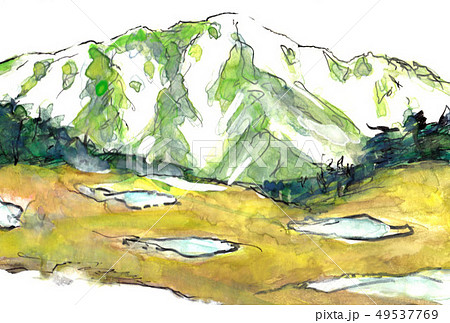 尾瀬 尾瀬国立公園 尾瀬ヶ原 至仏山のイラスト素材 - PIXTA