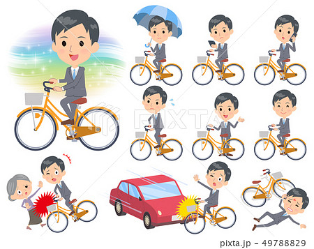 自転車転倒のイラスト素材