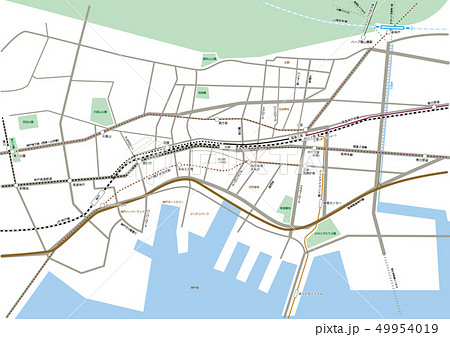 神戸市地図のイラスト素材