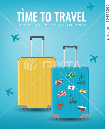 Travel Luggage Set Travel And Tourism Concept のイラスト素材