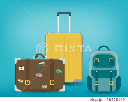 Travel Luggage Set Travel And Tourism Concept のイラスト素材