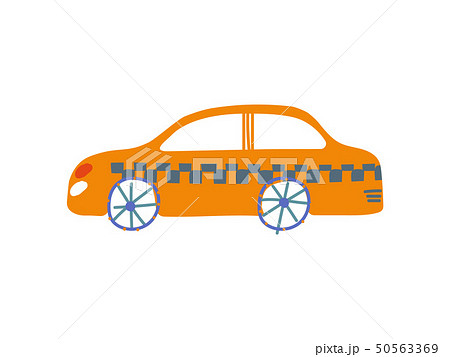 かわいい 車 自動車 タクシーのイラスト素材