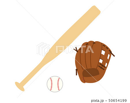 野球 グローブ ボール バットのイラスト素材
