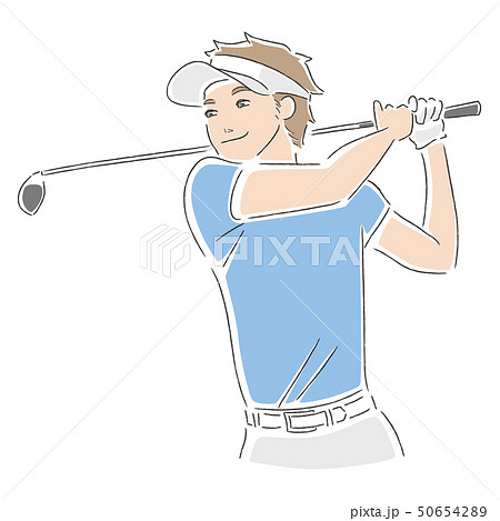 ゴルフ スイング スポーツ 男性のイラスト素材