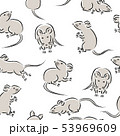 いろいろなポーズの可愛い手書きネズミイラストのイラスト素材