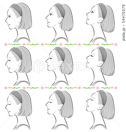 ボブヘアのイラスト素材