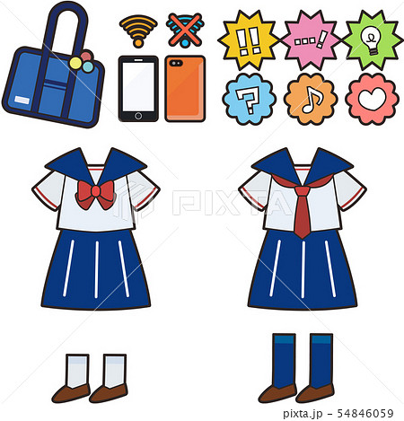 学生服 制服 スカート 衣類のイラスト素材