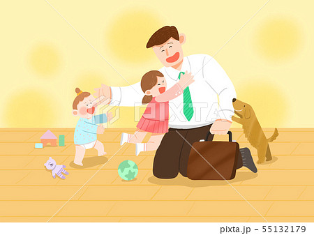 illustration of happy family having good time together 001