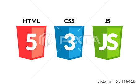 Html5 Css3 Js Icon Set Web Development Logo のイラスト素材