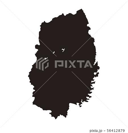岩手 岩手県 地図 白地図のイラスト素材