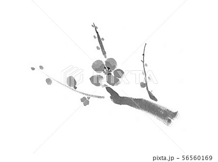 筆書き キレイ うめ 梅の花のイラスト素材