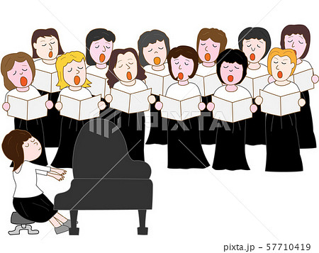 合唱 コーラス 合唱コンクール 合唱祭のイラスト素材