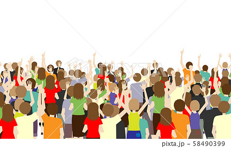群衆 ライブ 観客 おしゃれのイラスト素材