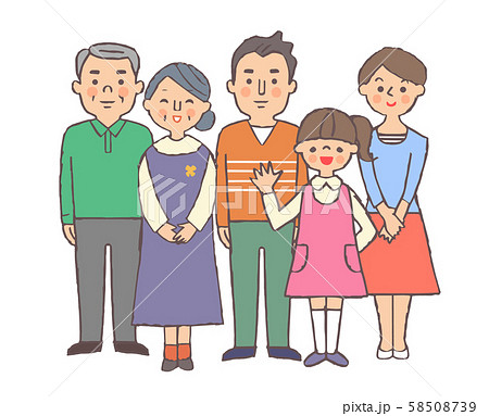 5人家族の写真素材 Pixta
