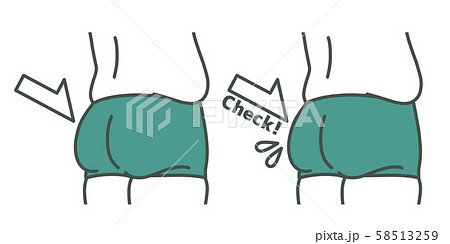 垂れ尻の写真素材