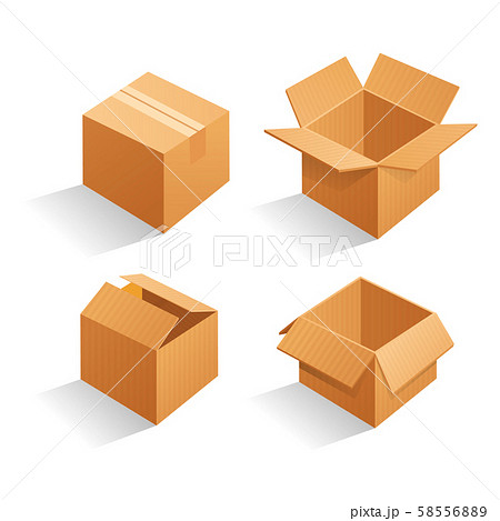 ダンボール箱 ダンボール 箱 正面のイラスト素材