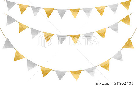 三角旗 パーティー 飾り 模様のイラスト素材