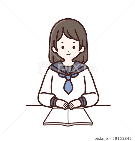 読書 生徒 高校生 中学生のイラスト素材