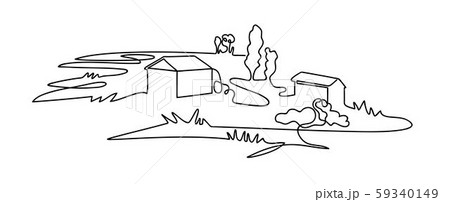 田舎家のイラスト素材