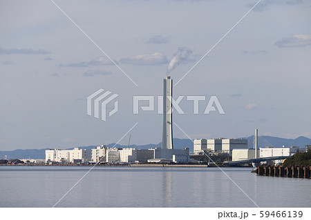 堺港発電所の写真素材