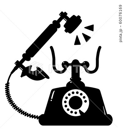ベクター 黒電話 電話 電話機のイラスト素材