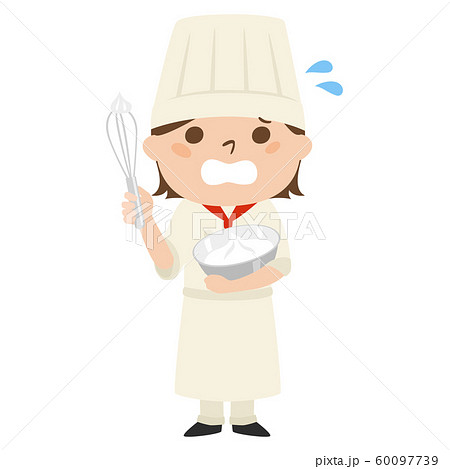 パティシエ ケーキ 女性 人物のイラスト素材