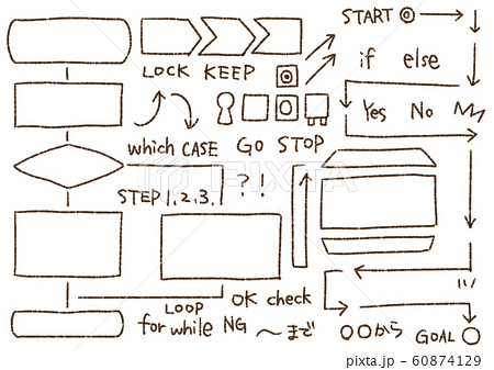 フロー図のイラスト素材