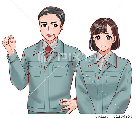 女性 作業員 作業着 かっこいいのイラスト素材