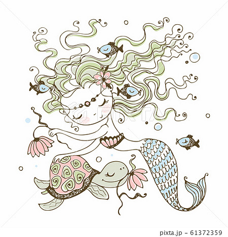 マーメイド マーメード 人魚 かわいいのイラスト素材