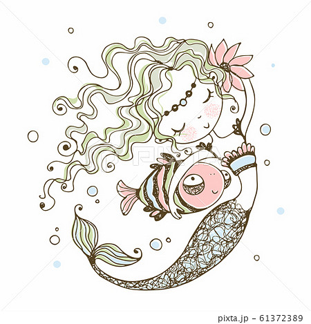 人魚 かわいいのイラスト素材