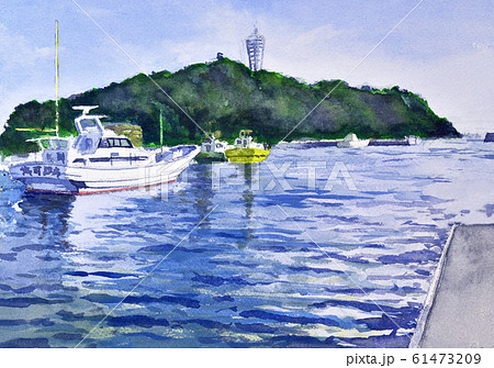 Kiwako's watercolor art | “真名瀬日和(漁船の静けさ)” これは