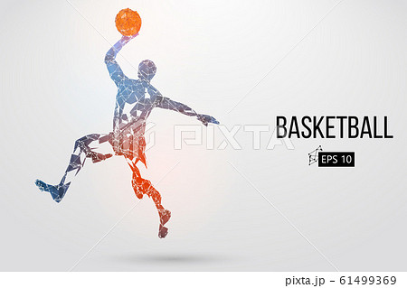 バスケ バスケットボール ジャンプ 跳ねるのイラスト素材