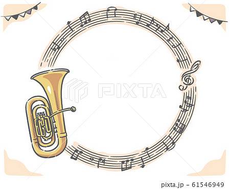 吹奏楽 音楽 楽器 チューバの写真素材
